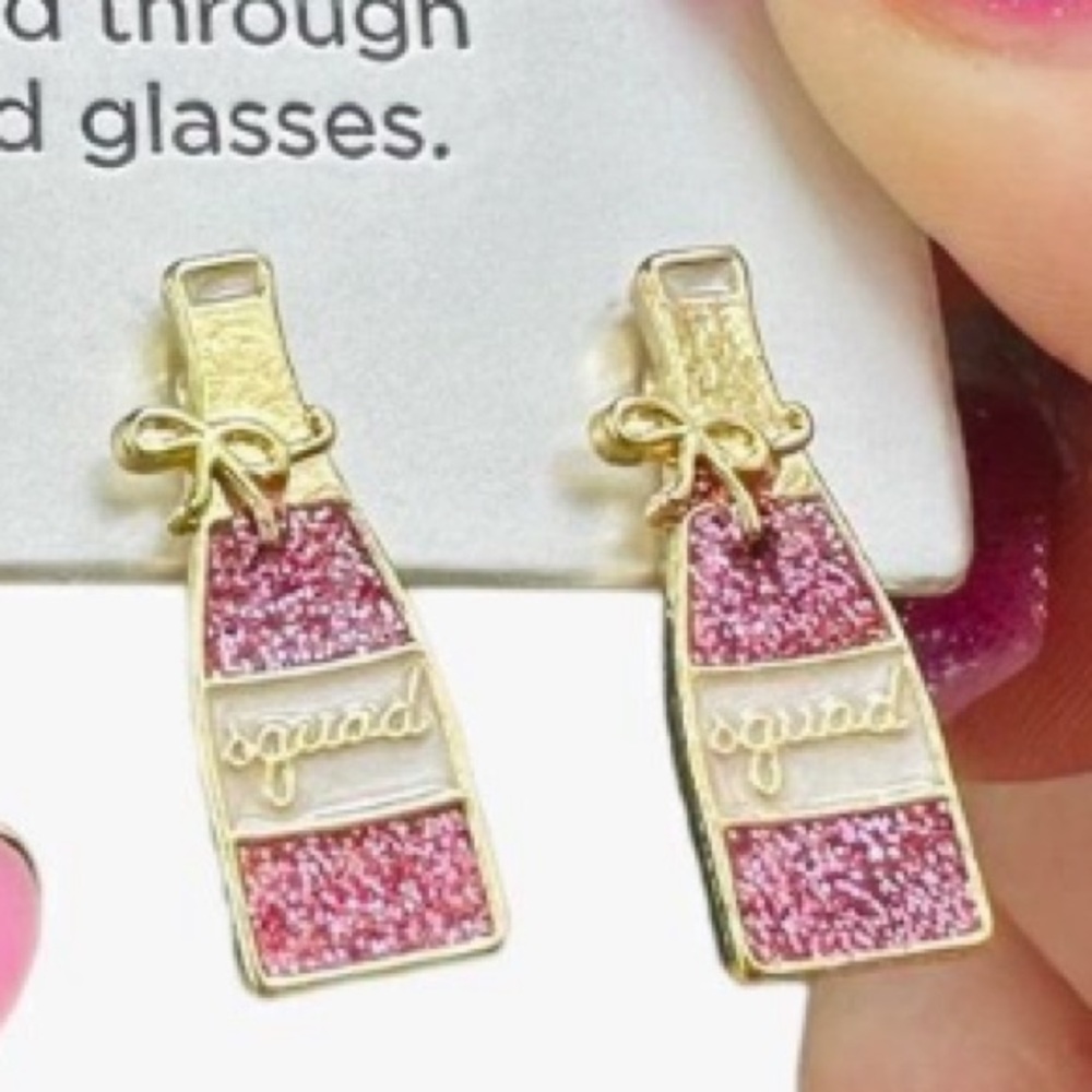 Yes Way Rose Wine Bottle 3 Pairs Earrings. Sugarfix by Baublebar. NWT - Picture 3 of 3
